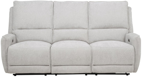 BARRETT Light Gray Chenille 81" Wide x 40" Height Power Reclining Sofa