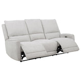 BARRETT Light Gray Chenille 81" Wide x 40" Height Power Reclining Sofa