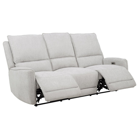 BARRETT Light Gray Chenille 81" Wide x 40" Height Power Reclining Sofa