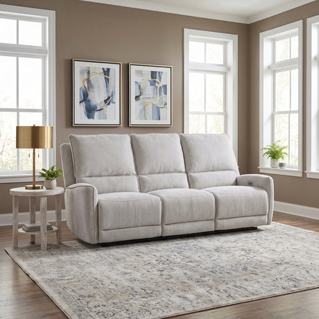BARRETT Light Gray Chenille 81" Wide x 40" Height Power Reclining Sofa