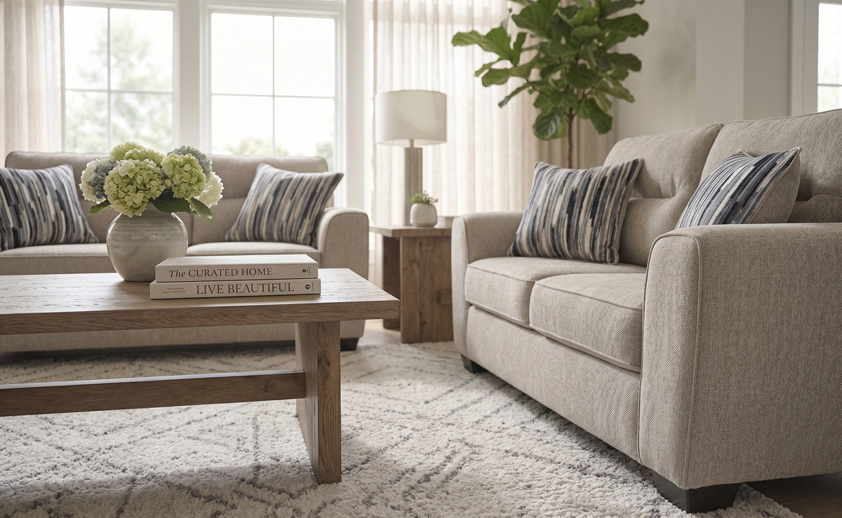 HARRISON Light Brown Sofa & Loveseat