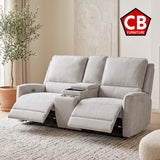BARRETT Light Gray Chenille 71" Wide x 40" Height Power Reclining Loveseat