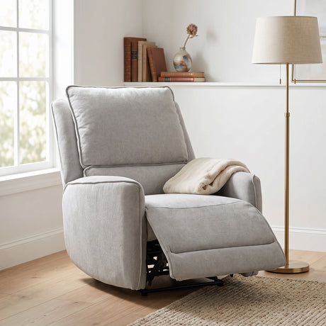 BARRETT Light Gray Chenille 36" Wide x 40" Height Rocker Recliner