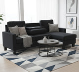 BAUTISTA Dark Gray 77" x 53" Reversible Sofa Chaise with Charging Console