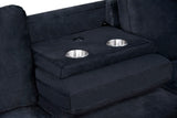 BAUTISTA Dark Gray 77" x 53" Reversible Sofa Chaise with Charging Console