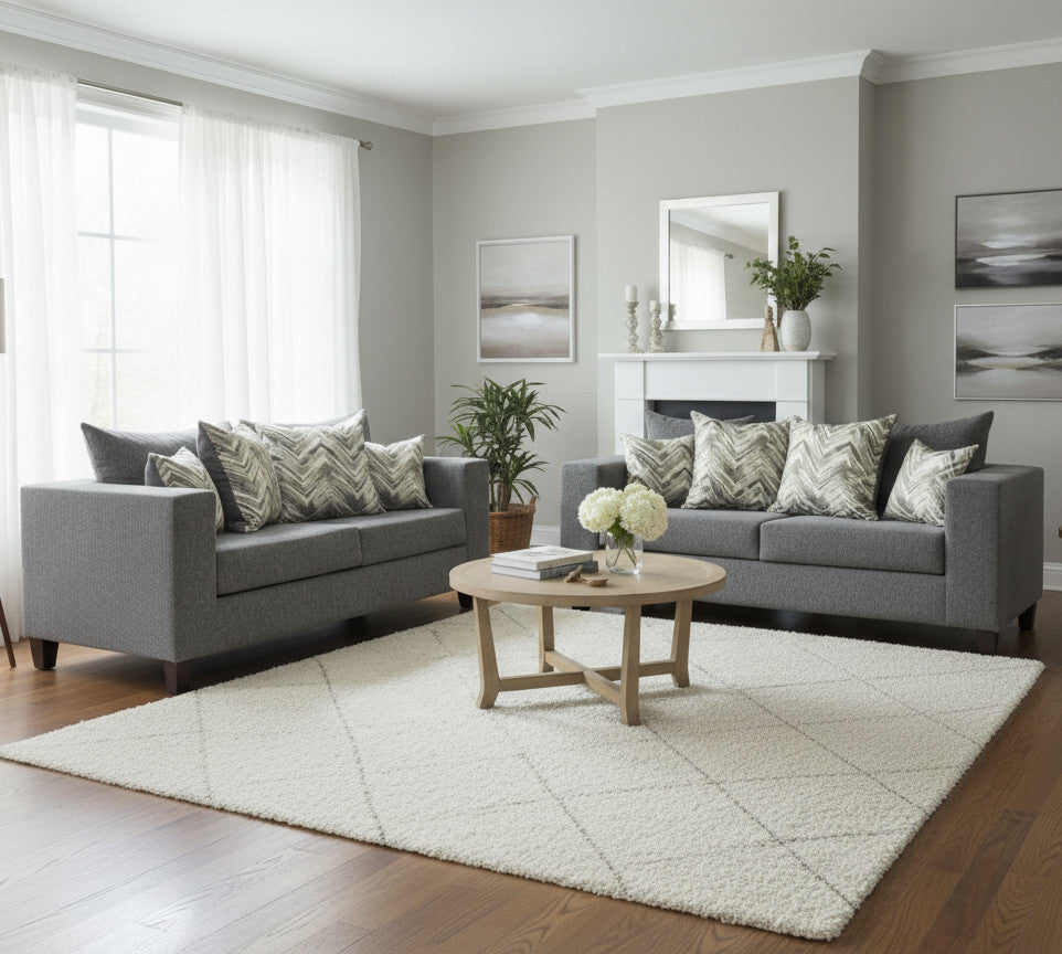 BAYRON Medium Gray Sofa & Loveseat