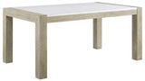 BAYSIDE Greige Real Marble 5 Piece Dining Set