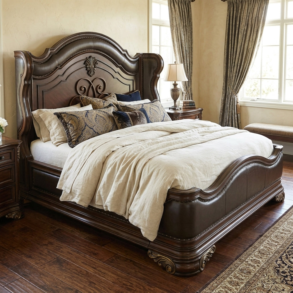 BEACON Dark Cherry 75" Height Luxury Master Bed