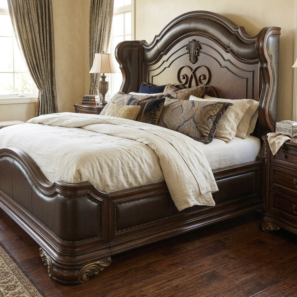BEACON Dark Cherry 75" Height Luxury Master Bed