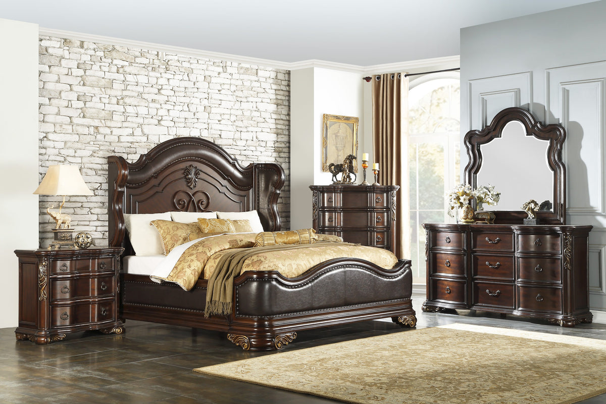 BEACON Dark Cherry 75" Height Luxury Master Bed