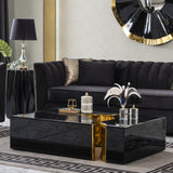 BEIGA Black & Gold 48" Wide Coffee Table