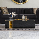 BEIGA Black & Gold 48" Wide Coffee Table