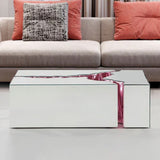 BEIGA Silver & Pink 48" Wide Coffee Table