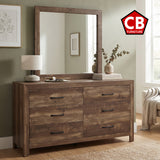 BELEME Brown 59" Wide x 73" Height Dresser & Mirror