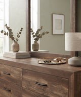 BELEME Brown 59" Wide x 73" Height Dresser & Mirror
