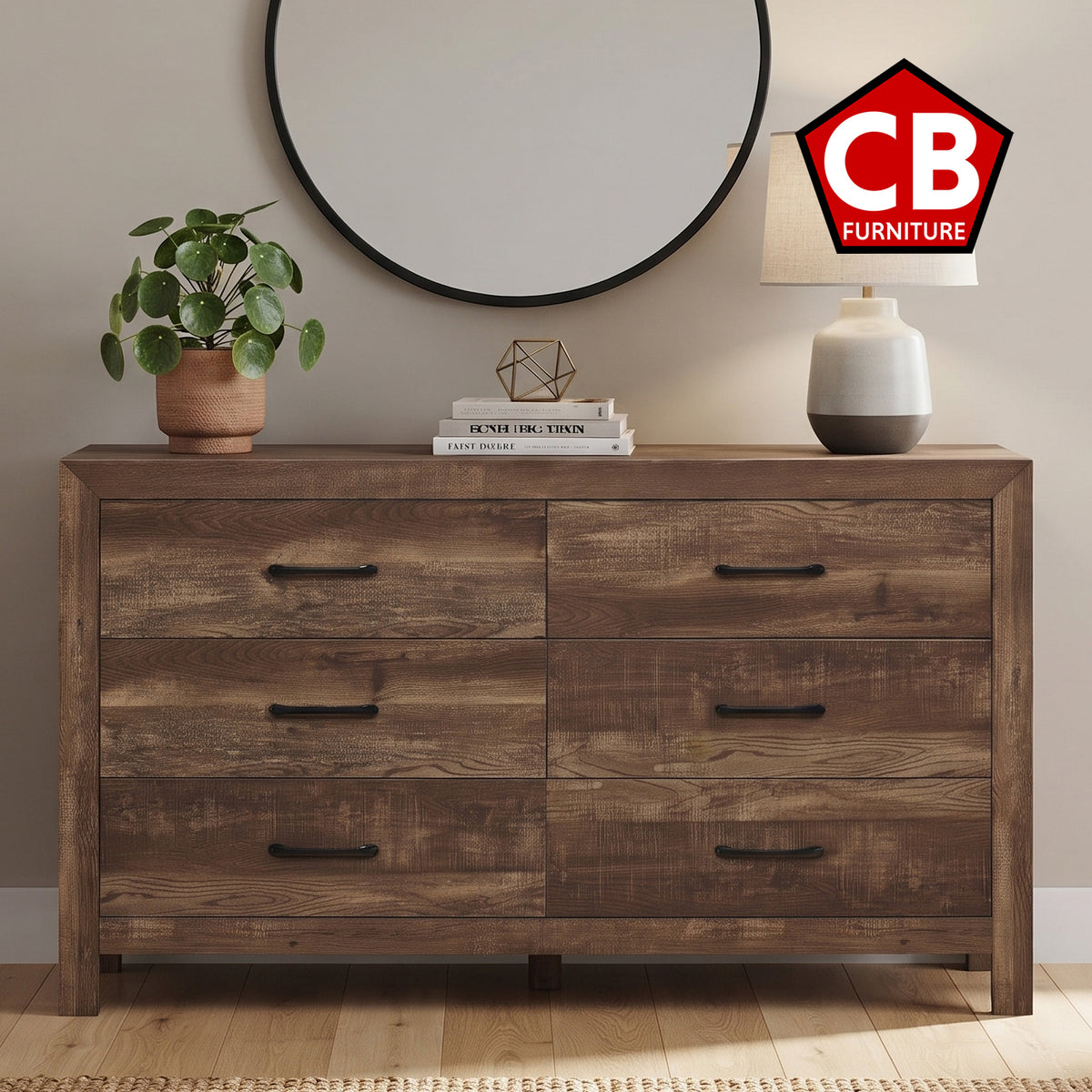 BELEME Brown 59" Wide x 40" Height Dresser