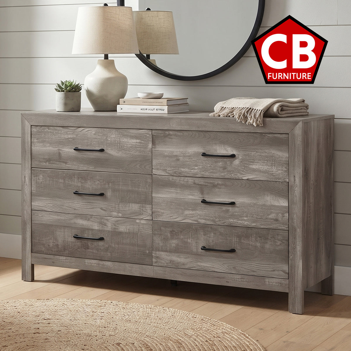 BELEME Brown 59" Wide x 40" Height Dresser