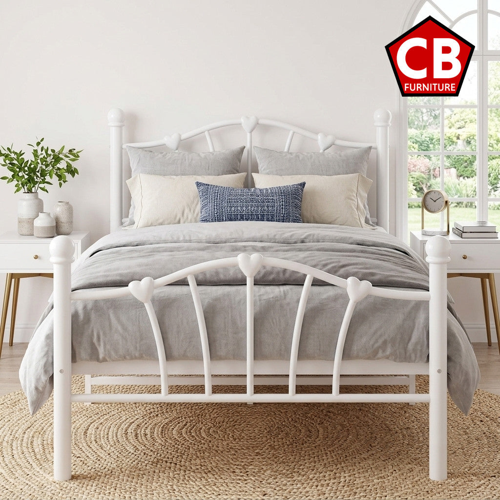 BELINDA White 39" Height Platform Bed