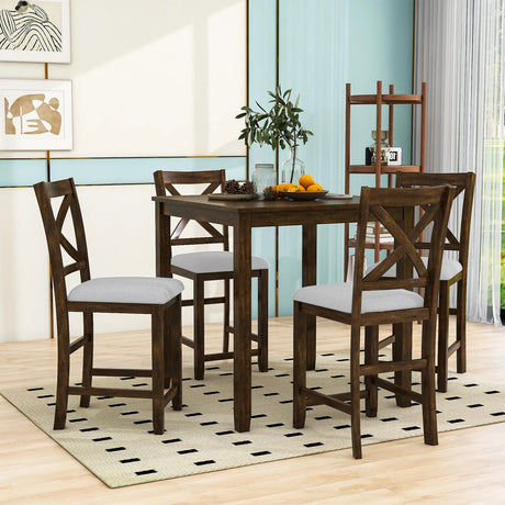BELTA Brown 5 Piece Counter Set