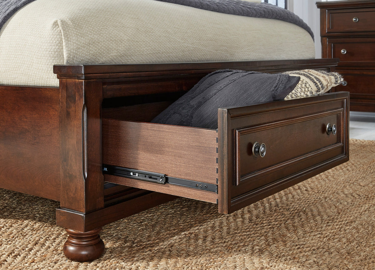 ATLAS Dark Brown 57" Height Storage Sleigh Bed