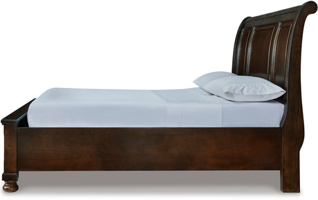 ATLAS Dark Brown 57" Height Storage Sleigh Bed