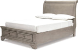 Belton Light Gray Youth Storage Sleigh Bed
