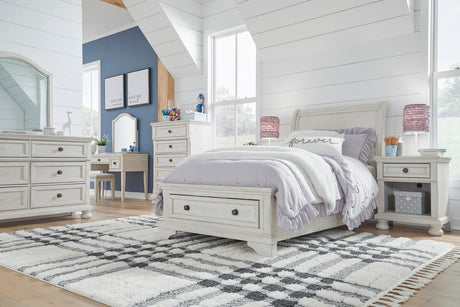 Belton White Youth Storage Sleigh Bed