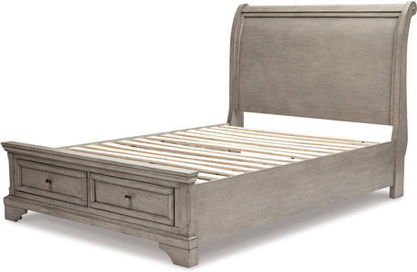 Belton Light Gray Youth Storage Sleigh Bed
