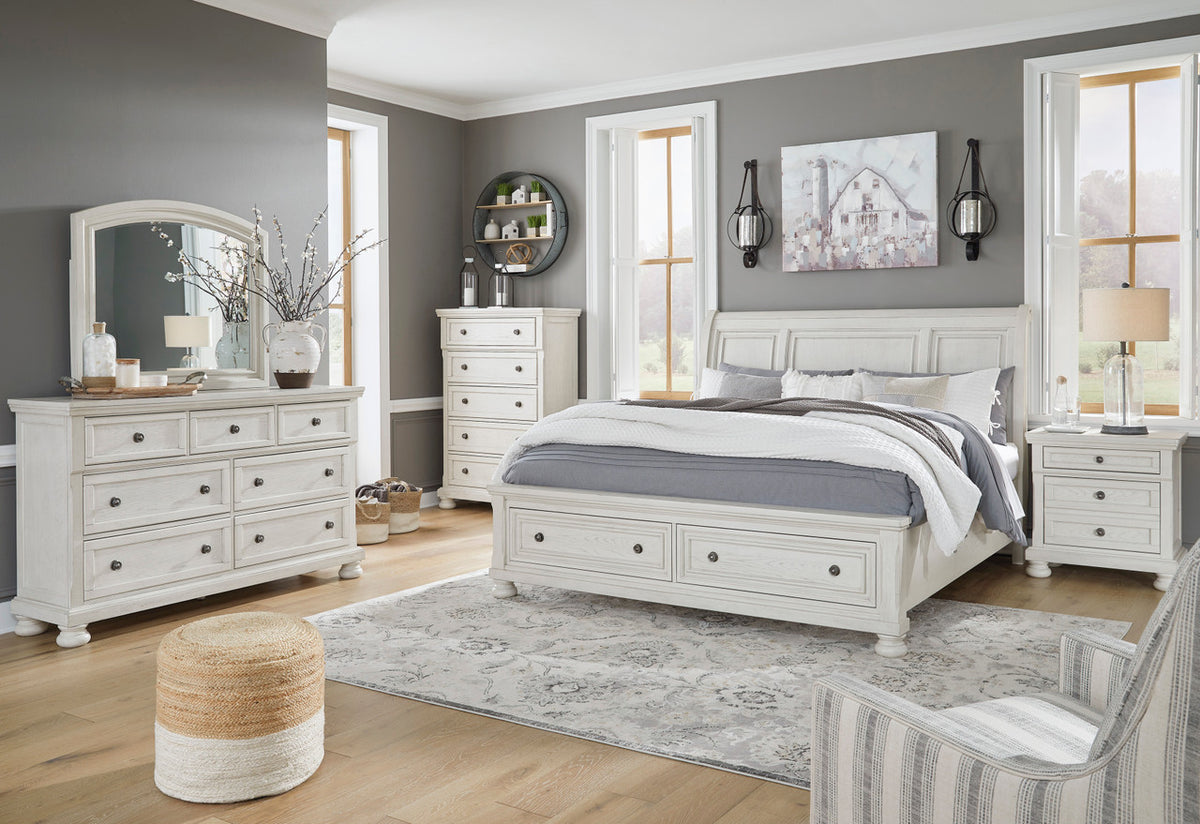 BELTON White Storage Bedroom Set