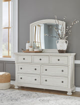 Belton White 65" Wide Dresser & Mirror