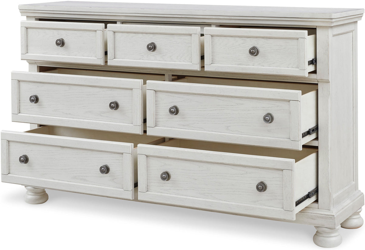 Belton White 65" Wide Dresser & Mirror