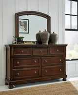 ATLAS Dark Brown 65" Wide x 77" Height Dresser & Mirror