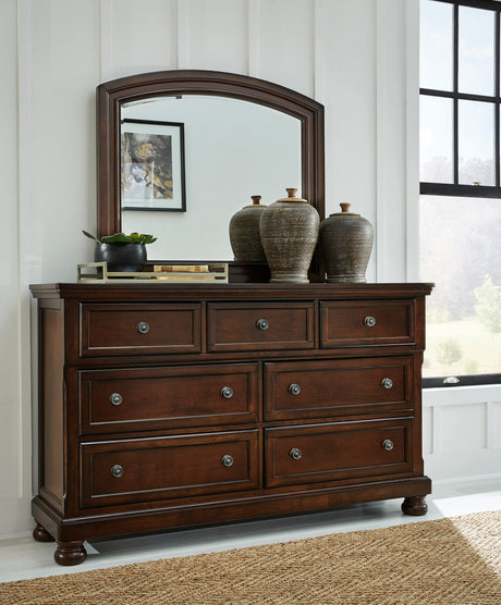ATLAS Dark Brown 65" Wide x 77" Height Dresser & Mirror