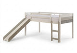 BENTON White 44" Height Twin Loft Bed with Slide