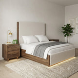 BERKLEY Boucle 60" Height Bed with LED Footboard