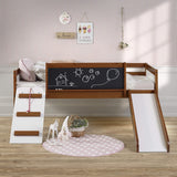 BERTHA Twin Platform Low Loft Bed with Chalkboard
