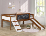 BERTHA Twin Platform Low Loft Bed with Chalkboard