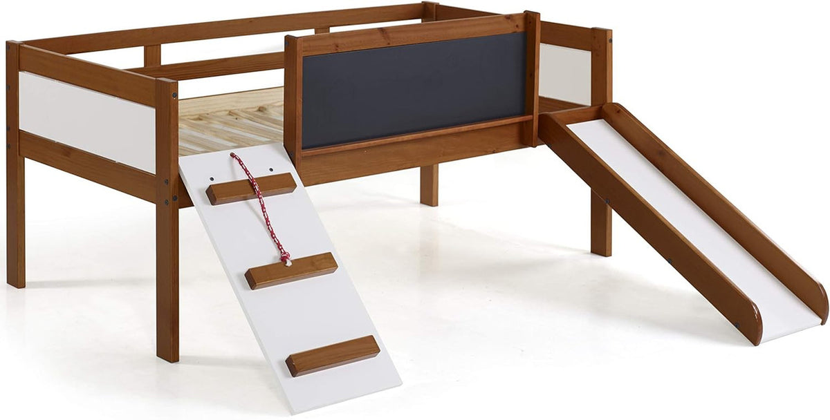 BERTHA Twin Platform Low Loft Bed with Chalkboard