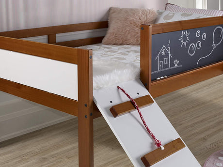 BERTHA Twin Platform Low Loft Bed with Chalkboard