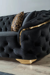 BETHANY Black Velvet Sofa & Loveseat