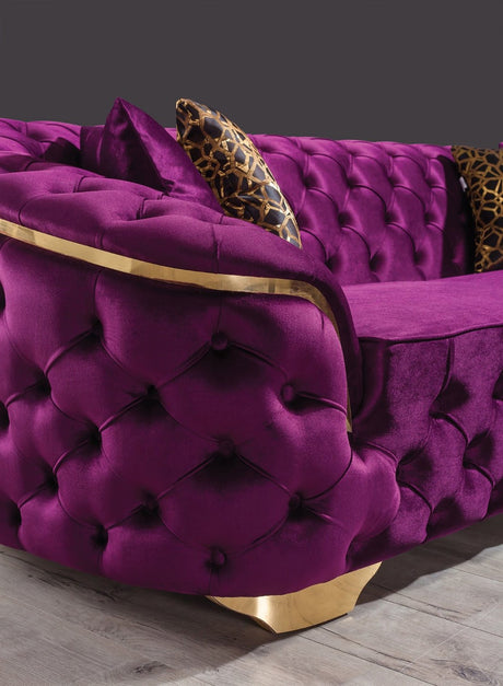 BETHANY Purple Velvet Sofa & Loveseat