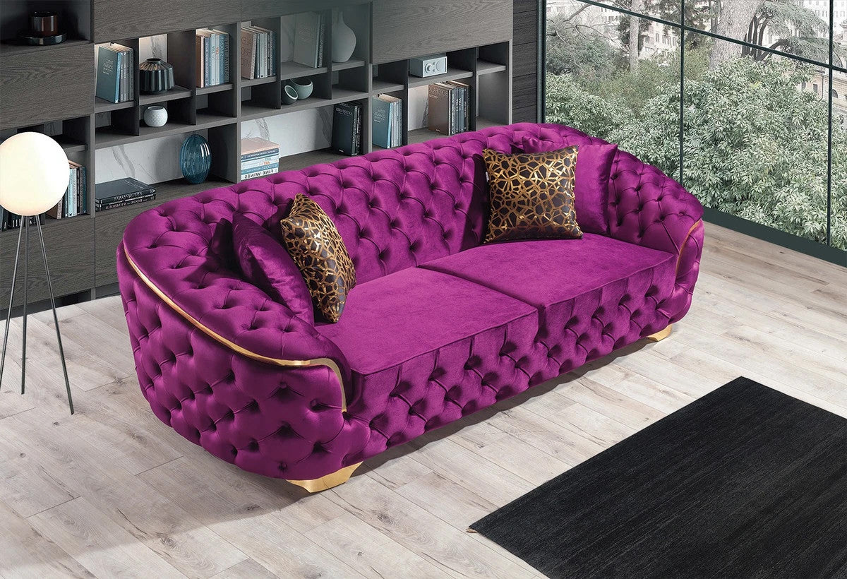 BETHANY Purple Velvet Sofa & Loveseat