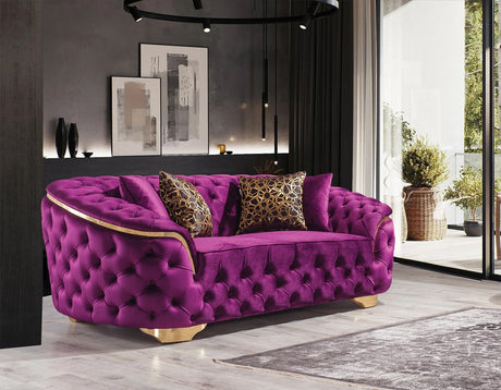 BETHANY Purple Velvet Sofa & Loveseat