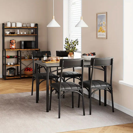 BEXAR Gray 5 Piece Dining Set