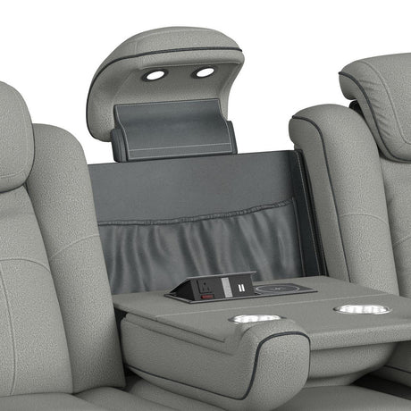 BIGBEND Gray Power Reclining Sofa & Loveseat