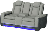 BIGBEND Gray 77" Wide Power Reclining Loveseat