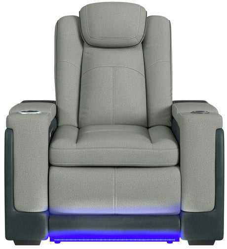 BIGBEND Gray 39" Wide x 43" Height Power Recliner
