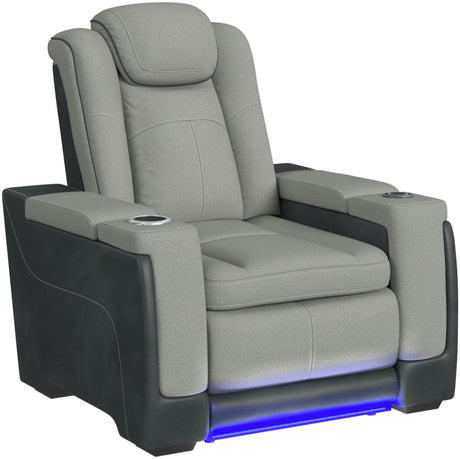 BIGBEND Gray 39" Wide x 43" Height Power Recliner