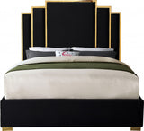 BILBAO Black & Gold Velvet Bed