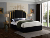 BILBAO Black & Gold Velvet Bed